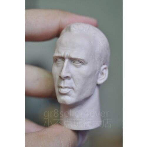 1/6 Scale The Rock Nicolas Cage Unpainted Head Models for 12''Figures Bodies Accessories DIY