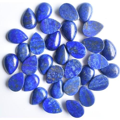 Wholesale 30pcs/lot 13x18mm high quality natural Lapis Lazuli drop CABOCHON CAB teardrop Beads for jewelry making findings free