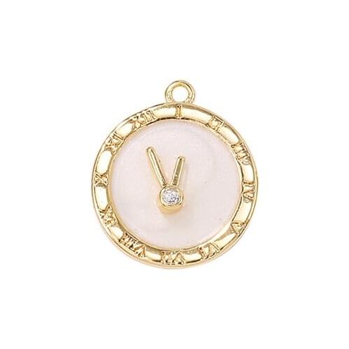 Factory Wholesale Gold Color Brass Clock Charms Pendants Necklace Bracelet Earring Diy Jewelry Making Supplies Accessories