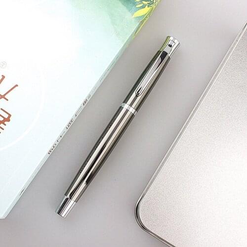 0.38mm Nib Luxury Silver Plating Fountain Pen High Quality Standard Type Ink Pen Writing Office School Stationery Supplies 03872