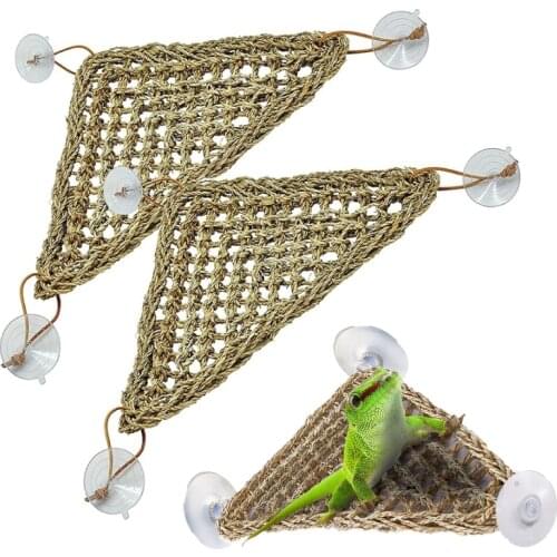 Bearded Dragon Hammock Lizard Lounger Reptile Terrarium Bed Mats Reptile Habitat Decor Natural Seagrass Fibers Climbing