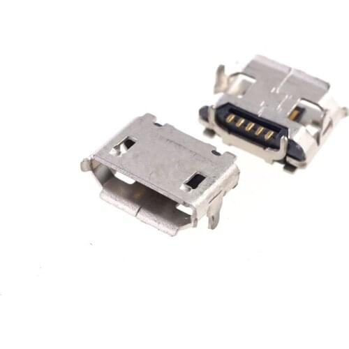 10pcs Micro USB 2.0 Connector B Type 5pin SMT Female receptacle right angle Tail SMT reflow solderable locators Rohs New