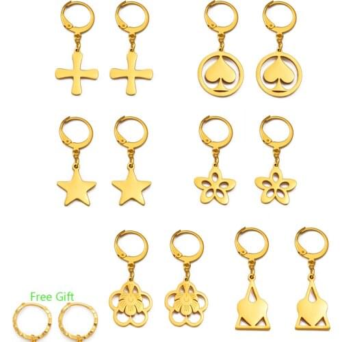 Anniyo Small Size Kiribati Earrings Women Girls Gold Color/Stainless Steel Kiribati Earring Island Jewelry Hawaiian #253121