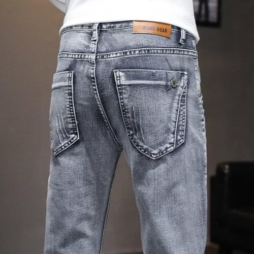 Autumn Skinny Jeans Vintage Clothes Men Stretch Regular Denim Jeans For Man Black Blue Classic Korea Style Denim Jeans For Man