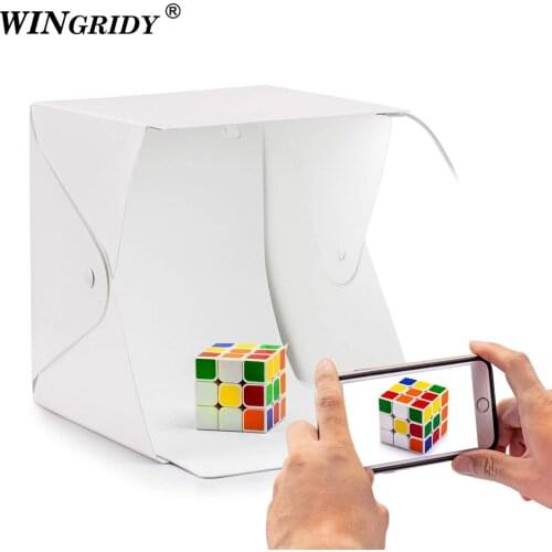 20*20cm 30*30cm 40*40cm Mini Folding Studio Diffuse Soft Box Lightbox With LED Light Black White Photography Background Photo