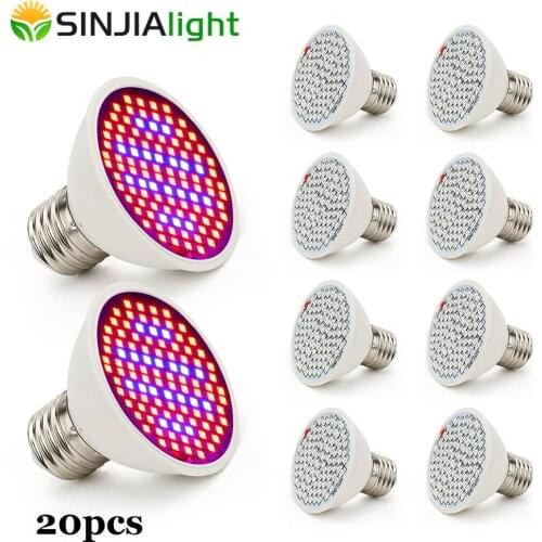 20pcs/lot 10W LED Grow Lights Fitolampy Indoor Plant Grow Lamp 106LEDs Red Blue Growing Bulbs for flowers seedling wholesale