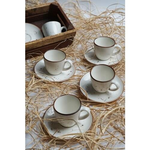 Tulü Porcelain Tulu Porcelain Luna Cream 6 Personality Coffee Cup Pad