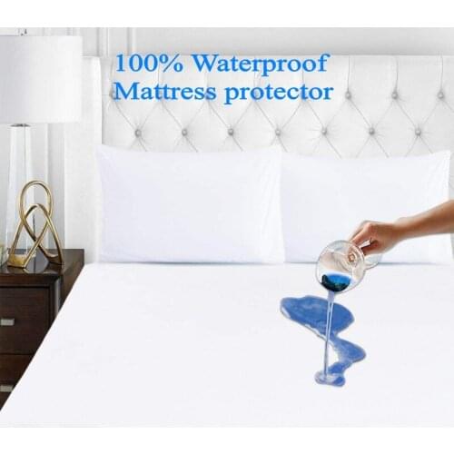 Waterproof Mattress Cover Solid Bedspread Bedding Protector Proof Dust Mite Mattress Pad Cover