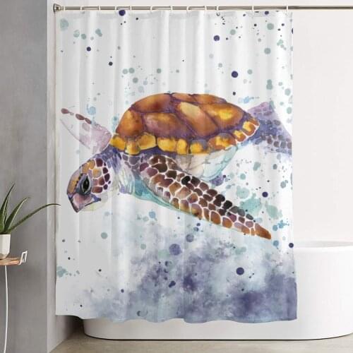 Sea Turtle 3D Print Nordic Style Shower Curtain Set Hook Home Decoration Bathroom Waterproof Customized Dropshipping Polyester