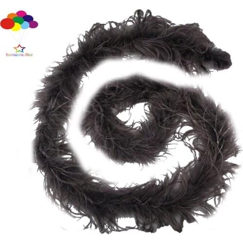 1pcs Luxury Ostrich Feather Boa 2 meter Long warm grey High Quality for diy Fluffy Costume Dress mask headdress