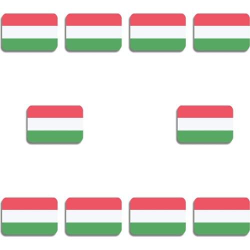 10Pcs/Lot Hungary Flag Pin Acrylic Brooch Flag Badge Backpacks Coat Accessories Classic Patriotism Ornaments