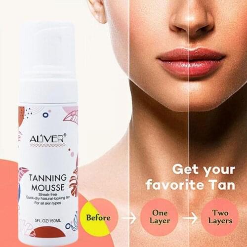 150ml Body Self Tanners Cream Anti-UV Damage Tanning Mousse Bronzer Face Nourishing Skin Makeup Sunless Tanning Lotion Beauty