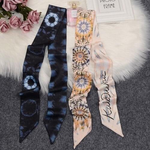 2020 New 125cm Kaleidoscope Print Riband Scarves Bag Scarf Long Ribbon Hair Bandeaus Decration Wholesale Multi-function Choker