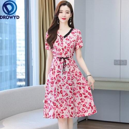 2021 New Style Ladies Cotton Linen Short-sleeved Temperament Dress Summer Women Vintage Plus Size Slim Party Dresses Vestidos