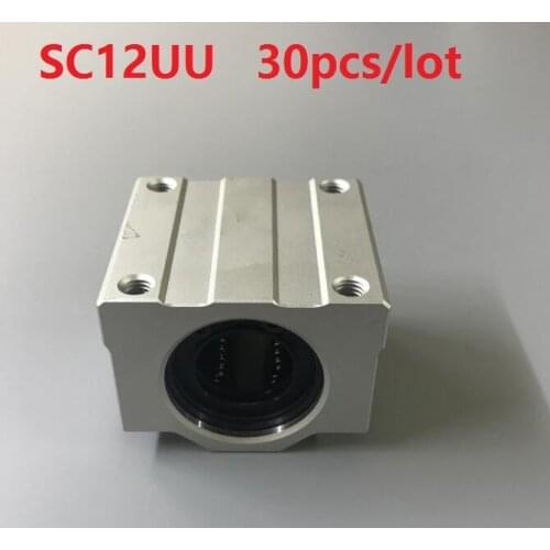 30pcs/lot SC12UU SCS12UU 12mm linear case unit linear guide shaft linear blocks CNC router for 3D printer parts guide