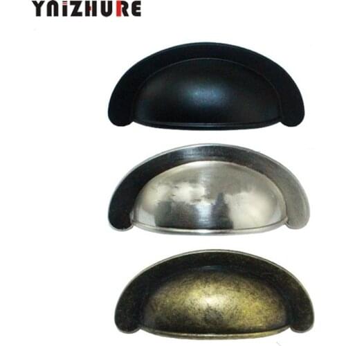 80mm 1PCS Retro Zinc Alloy Kitchen Drawer Cabinet Door Handle Furniture Knobs Hardware Cupboard Antique Metal Shell Pull Handles