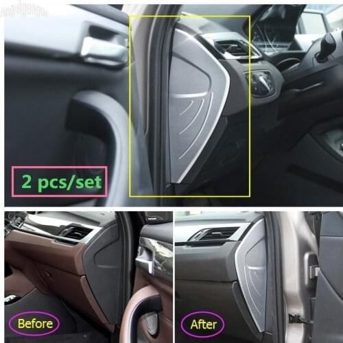 2 pcs Aluminum alloy For BMW X1 F48 X2 F39 accessories Car Center console Decoration Dasdboard Sides Frame Cover Trim Sequin