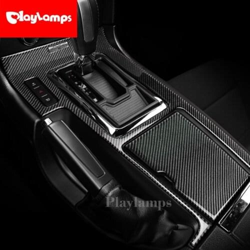 Car Styling Carbon Fiber Sticker Center Console Gear Shift Box Panel Decoration Cover Trim For Ford Mustang 2009-2013