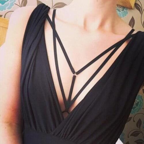 Body Harness Bandage Girl Elastic Bra Straps Bra Crop Top Hollow Out Unlined Bandage Bra Underwear P401