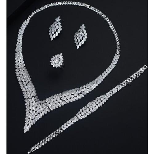 Be 8 Classic Women Engagement Party Jewelry Set CZ Big Dubai Bridal Jewelry Necklace Set Women Accessories Ensemble Bijoux S453