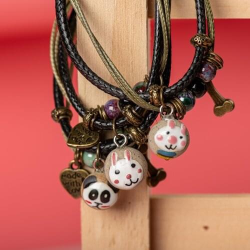 Cute Ceramic Pendant Bracelet Hand-Wowen Cermaic Beads Bracelets Bangles For women Wholesale #XN002