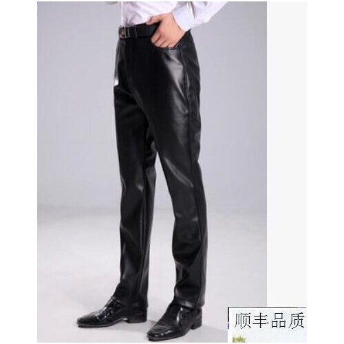 Fashion spring autumn leather pants men trousers pantalones hombre cargo pants for men straight high waist motorcycle clothes