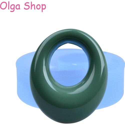 BYL254 Oval Earring Silicone Mold - Jewelry Pendant Charm Key Ring Resin Cake Decoration Sugarcraft Candy Chocolate Mould