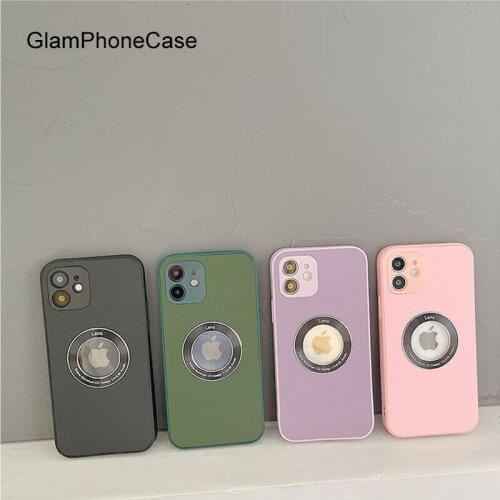 GlamPhoneCase Simple solid color Phone Case For iPhone12Pro/max 11Pro/Max XS Max XR Soft Silicone Cover For iPhone11 7 8Plus Cas