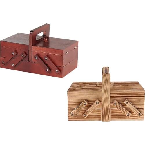 Wooden Sewing Box Jewelry Storage Box Cosmetics Case Organizer For Home Jewelry/Sewing Kits Storage Box