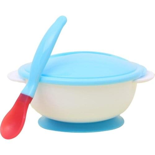 3Pcs/Set Baby bowl+spoon+Suction cup Feeding Food Tableware Cartoon Bear Kids Dishes Eating Dinnerware Anti-hot Training Dinner