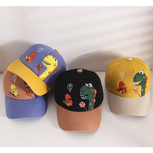 Children Dinosaur Hats Adjustable Boys Girls Snapback Hat Korean Version Kids Baseball Caps Matching Color Bonnets Baby Cap 1-3Y