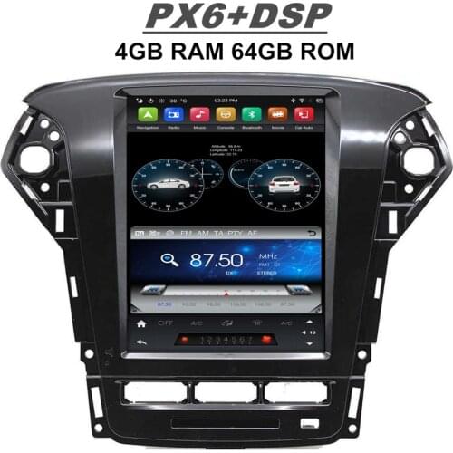 DSP Tesla Style PX6 4GB+64GB Android 9.0 Car DVD GPS For Ford Fusion Mondeo MK4 2011-2015 Car Audio GPS CarPlay & Android Auto