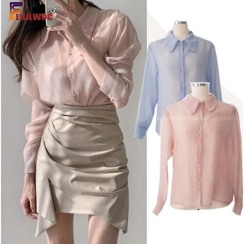 Прозрачные блузки FLHJLWOC China At AliExpress