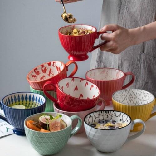 Personalised Coffee Mug Ceramics Hand Painted Nordic Gift Modern Creative Esspresso Cups High Capacity Simple Coffee Cup DA60MKB