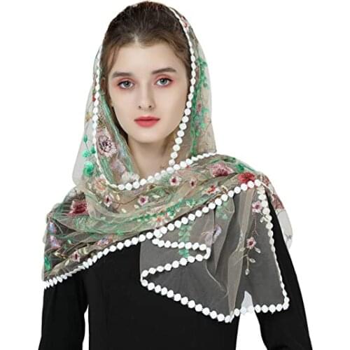 2020 New Design Catholic Chapel Veil Mantilla Lace Embroidery Scarf