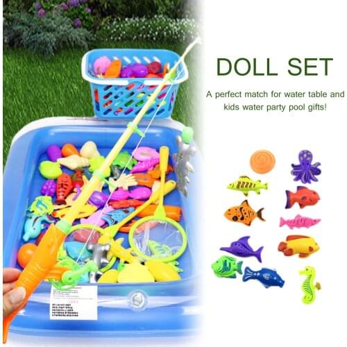 Hot Sale Children Boy Girl Fishing Toy Set Set Magnetic Water Play Baby Toy Fish Round Gift For Kids