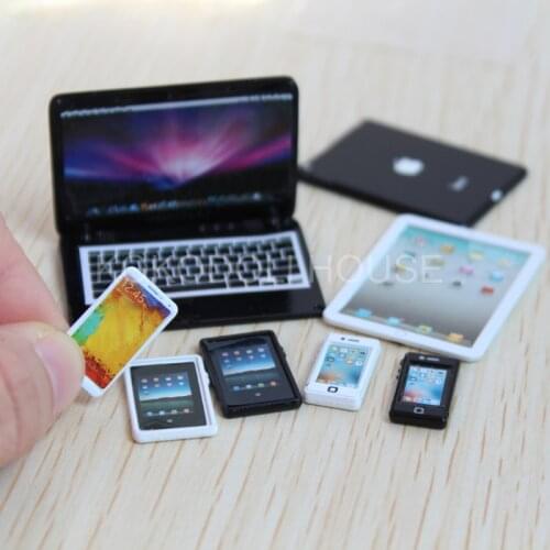 1/12 Scale Dollhouse Miniature Mobile Phone Tablet Computer for Pullip Barbies OB11 Doll House Furniture Accessories Toy