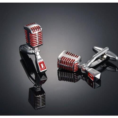 Fashion microphone Cufflinks French long sleeve shirt with studs and Cufflinks