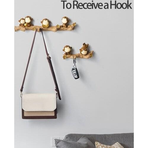 Wall Decorations Room Hanger Resin Monkey Hanger Clothes Towel Hooks Hat Handbag Holder Home Accessories