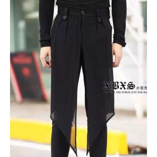 27-44 2021 mens new DJ club Bar Culottes male summer pants male thin slim trousers dance stage singer costumes clothing