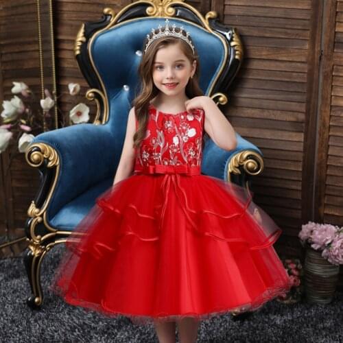 Girls Princess Dresses Flower Girl Wedding Evening Dress Ball Gown Tutu Children Teenager Party Prom Clothes Kids Dresses