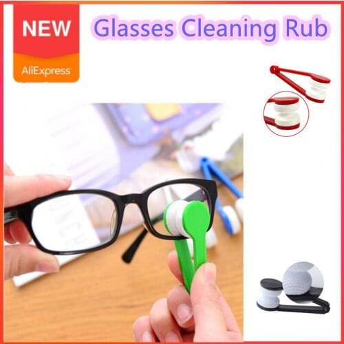 Mini Glasses Cleaning Rub Portable MultifunctionalTwo-side Glasses Brush Microfiber Spectacles Cleaner Glasses Cleaning Tools