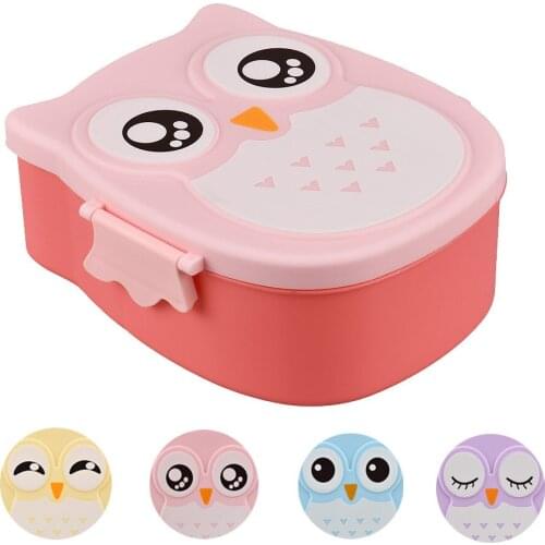 1050ml Portable Healthy Owl Lunch Box Food Container Storage Box Portable Bento Box Microwave Dinnerware Foodbox Food Storage