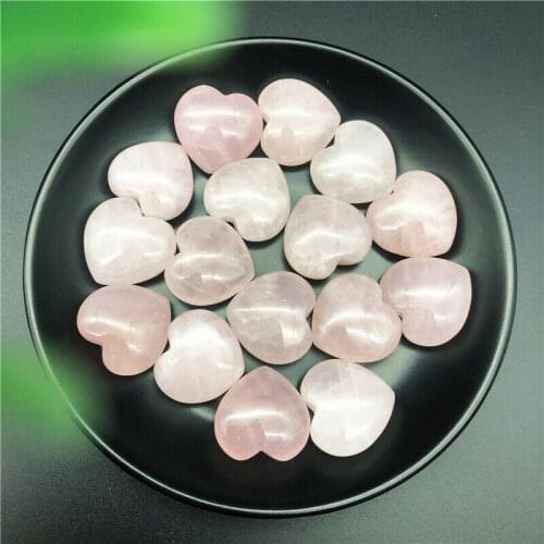 Natural Pink Quartz Crystal Polished Heart Shaped Stones Healing Decor Gifts Natural Stones and Minerals