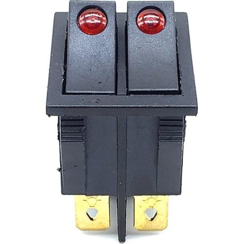 KCD4-202 Rocker switch belt Cat-eye Red LED switch Duplex Button Switch double Switch 15A 250V 20A 125V