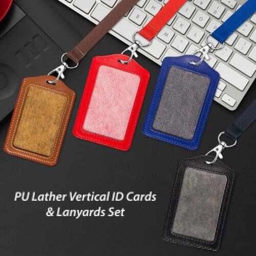 Lanyards with Leather Id card holder best for office use, bulk id holder lanyards