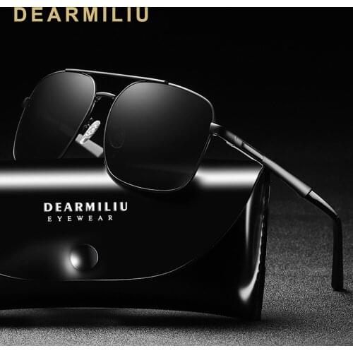 DEARMILIU Design Mens Polarized Sunglasses Women Driving Square Night Vision Sun Glasses Male Polit UV400 Gafas De Sol For Men