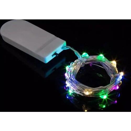 24 pcs/lot Copper Led Fairy Lights 2M 20 Leds CR2032 Button Battery Operated LED String Light Xmas Wedding party Decoration