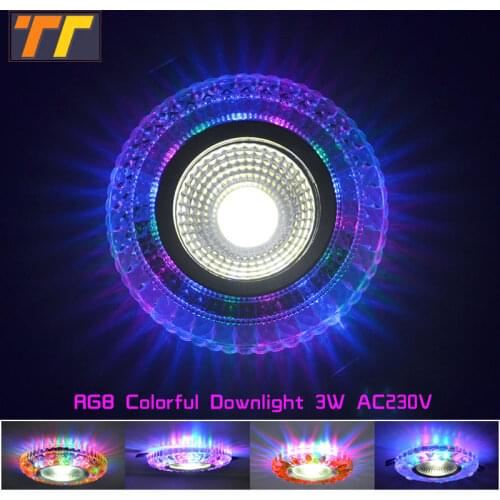 LED Colorful downlight COB AC100-230V 3W 5W 7W 9W 110V 220Vled ceiling downlight rainbow RGB lamp ceiling spot light Magic color