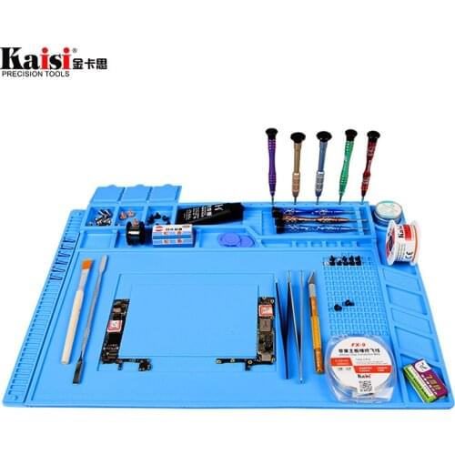 45X30cm Heat Insulation Silicone Pad Desk Mat Maintenance Platform For BGA Soldering Repair Station With Magnetic Section